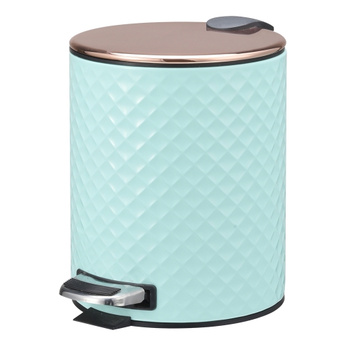 Brushed gold brass lid step trash can waste bin with soft slow close function