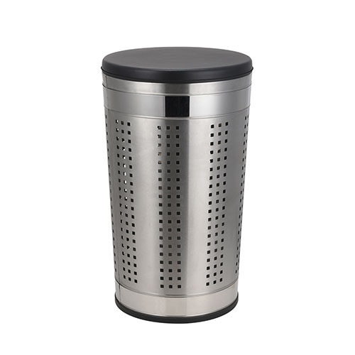 Bathroom stainless steel laundry bin with PU lid