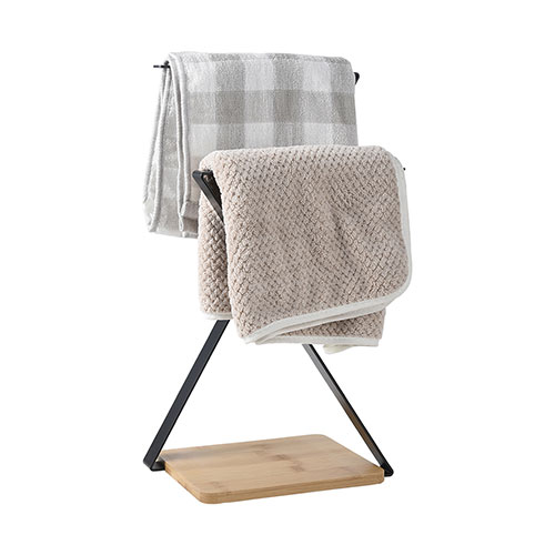 Countertop dual bar bath hand towel holder stand rack standing