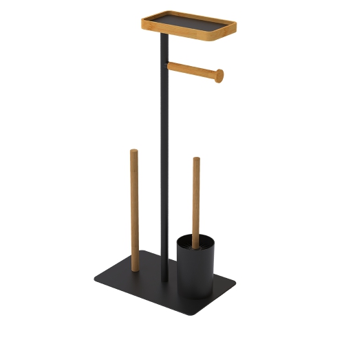 Non-slip black white toilet paper tissue roll holder free standing