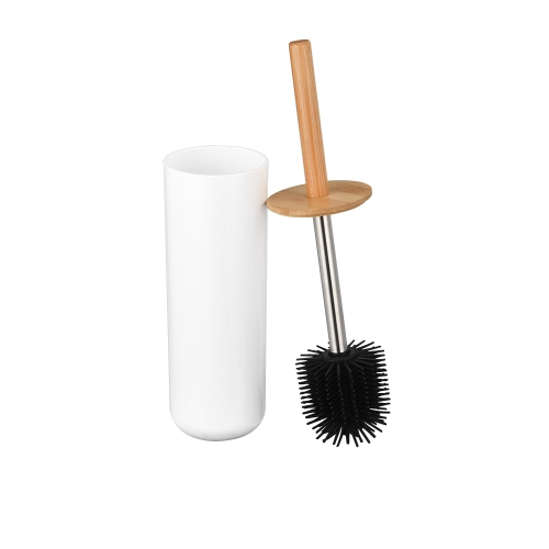 Bathroom toilet white black plastic silicone TPR toilet brush holder