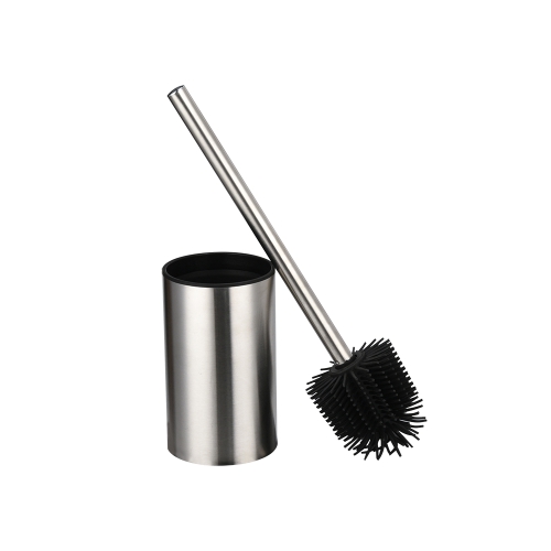 Round stainless steel toilet brush holder silicone TPR bristle